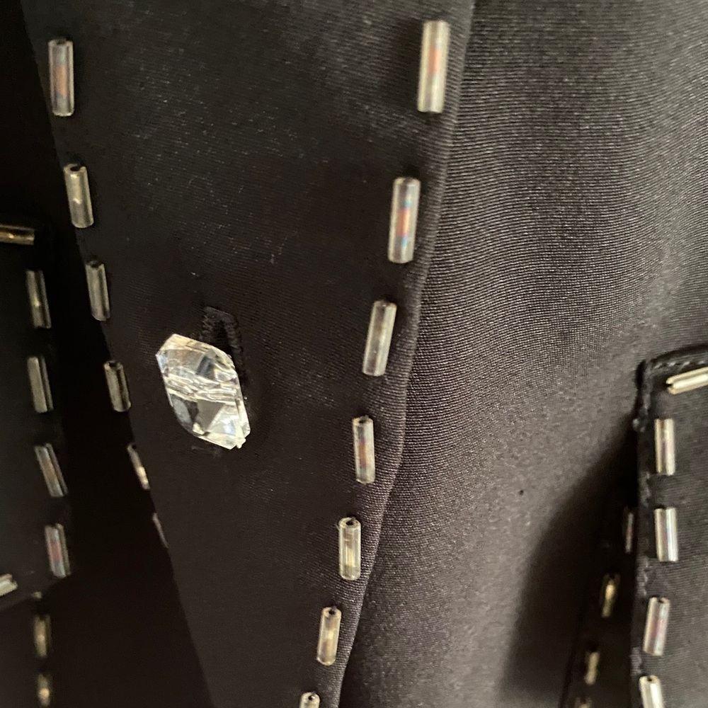 Vintage Black Shirt with Beaded Stitching - Picture 5 of 11